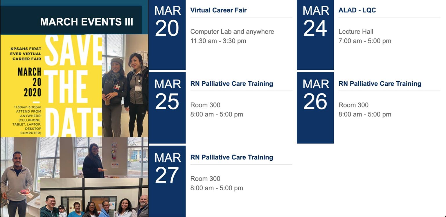 A screenshot of the KPSAHS kiosk mode, on display on-campus in several locations