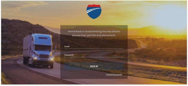 Image of the Permit Book login login screen