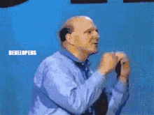 A gif of Steve Balmer doing the early 2000s "Developers" chant