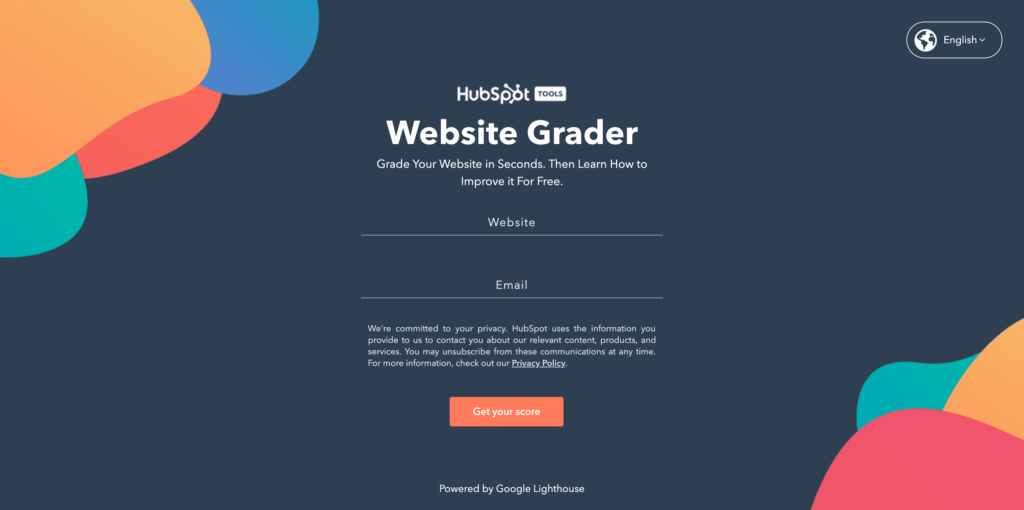 Hubspot Website Grader Competitor Research Tool