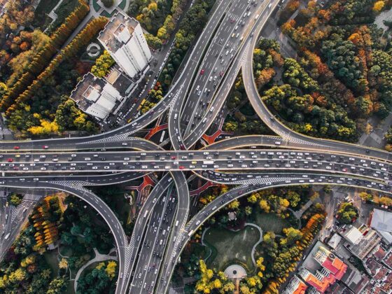 Highway interchanges signifying systems integrations